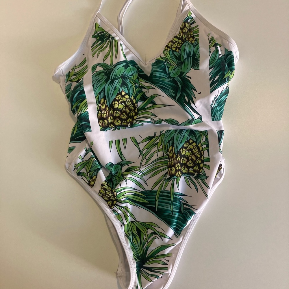 NWOT SHEIN Printed Pineapple Swimsuit One Piece
